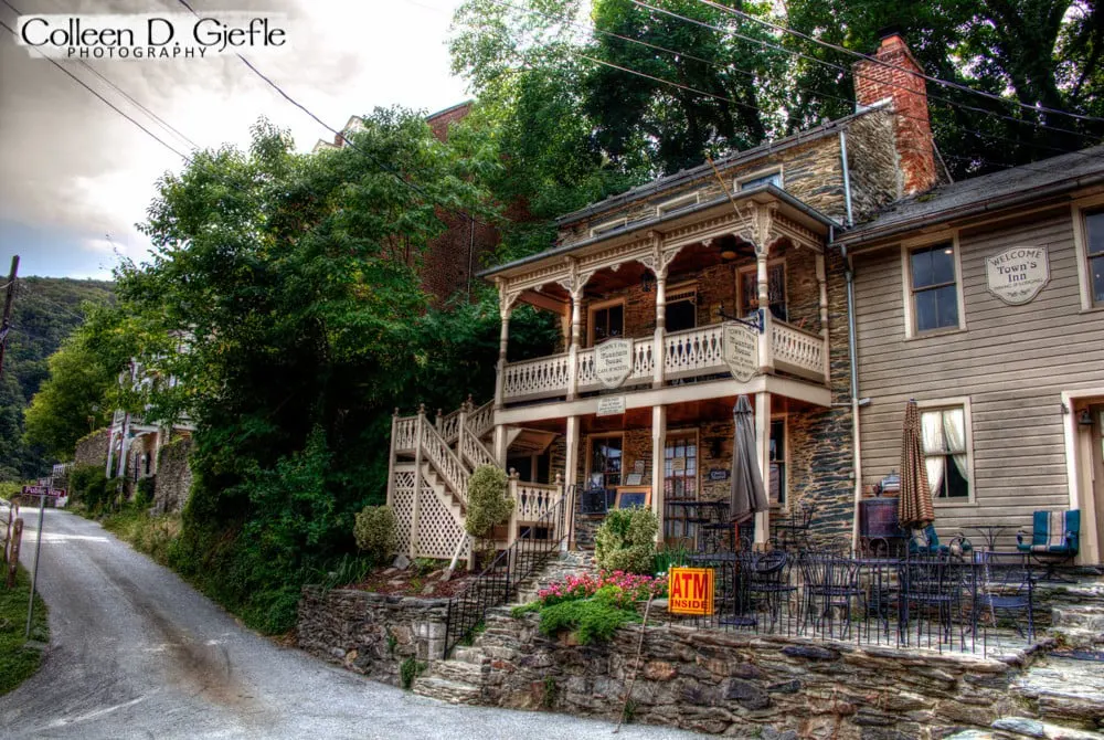 Building with fancy balconies in Harpers Ferry